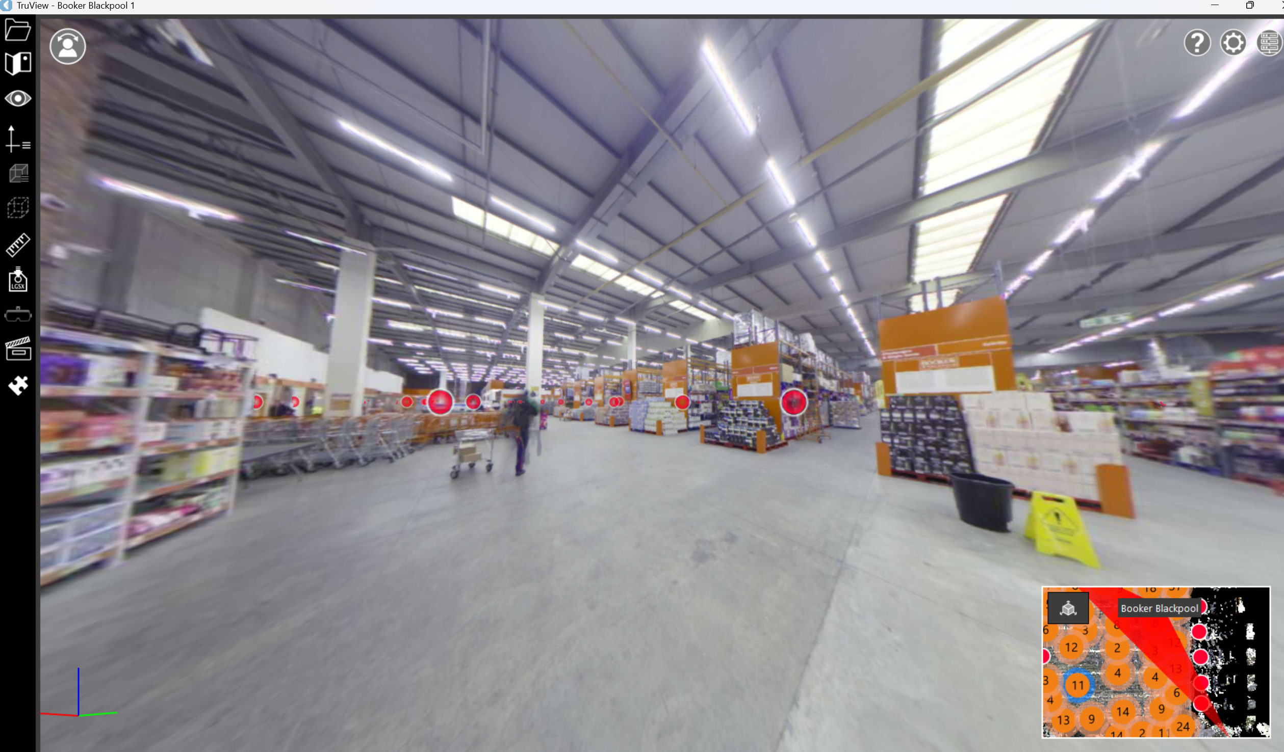 Internal laser scan of Booker Wholesale Derby